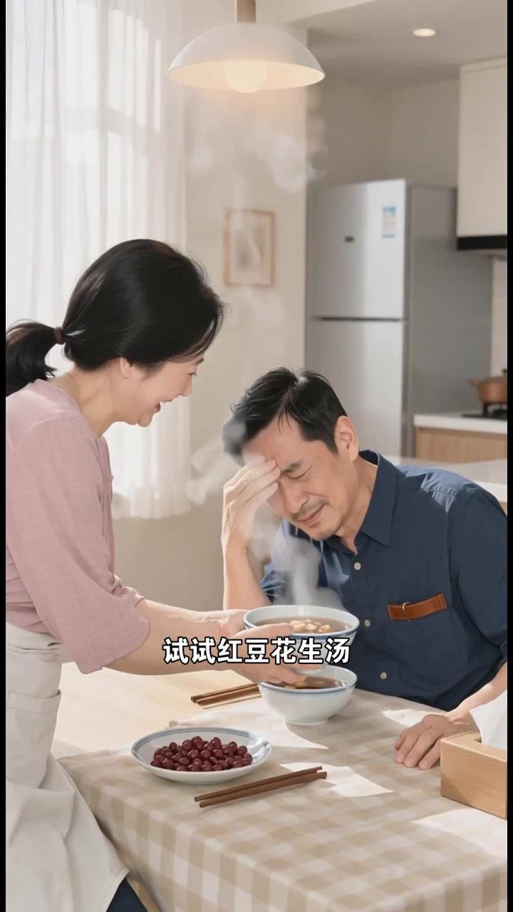爸妈总觉气血差，红豆花生汤常炖，补血活血气色佳