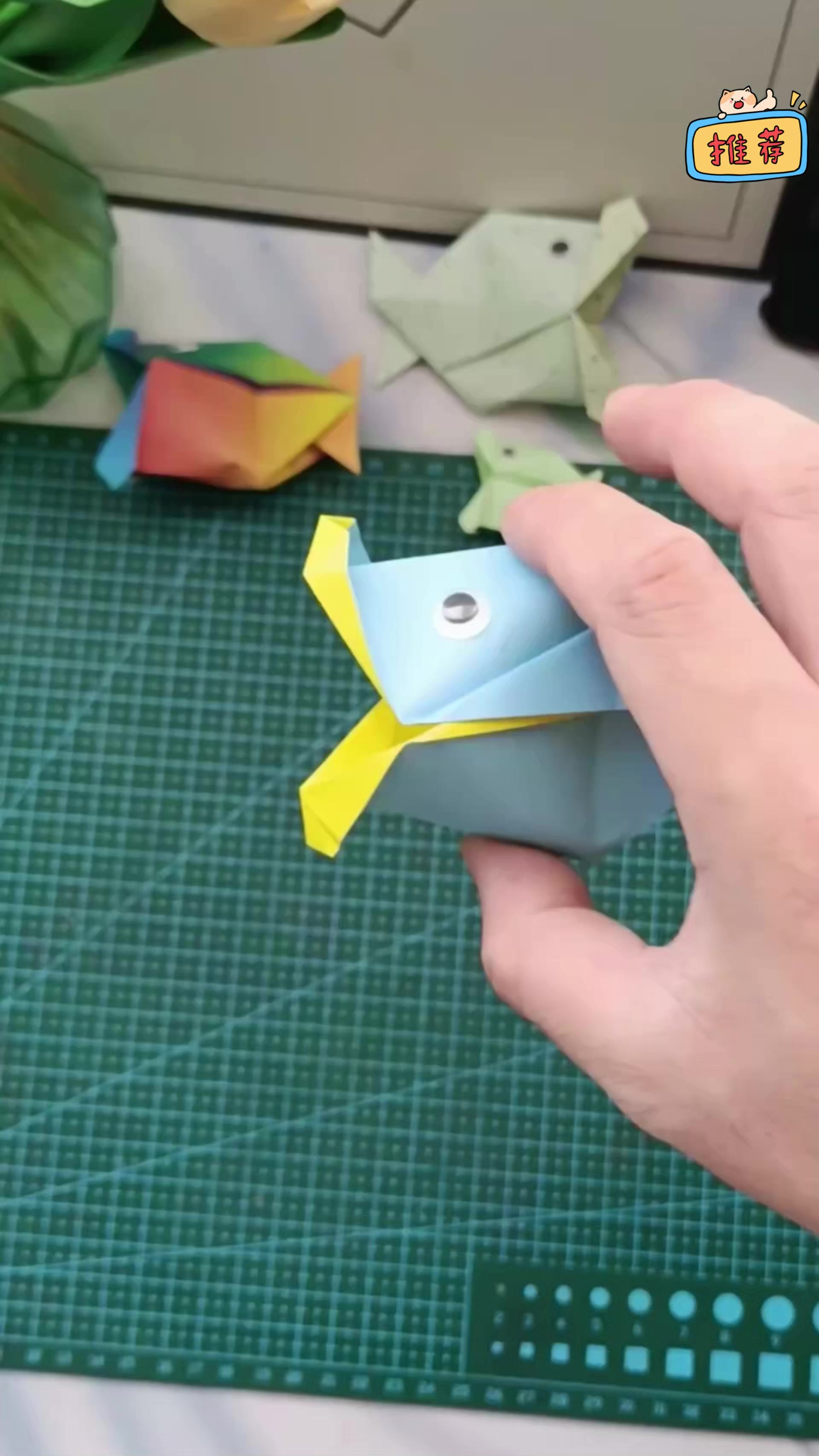 简会说话的大嘴鱼折法教程，步骤简单详细，一学就会