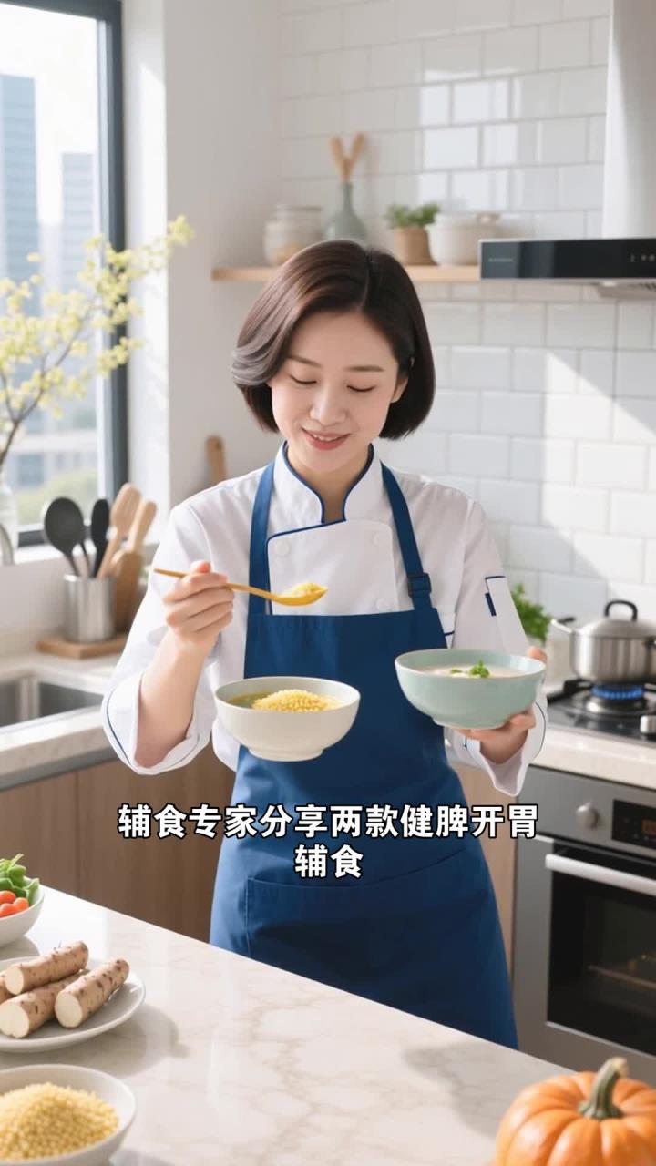 儿童健脾开胃辅食,山药小米粥 + 蒸南瓜,消化好吃饭香
