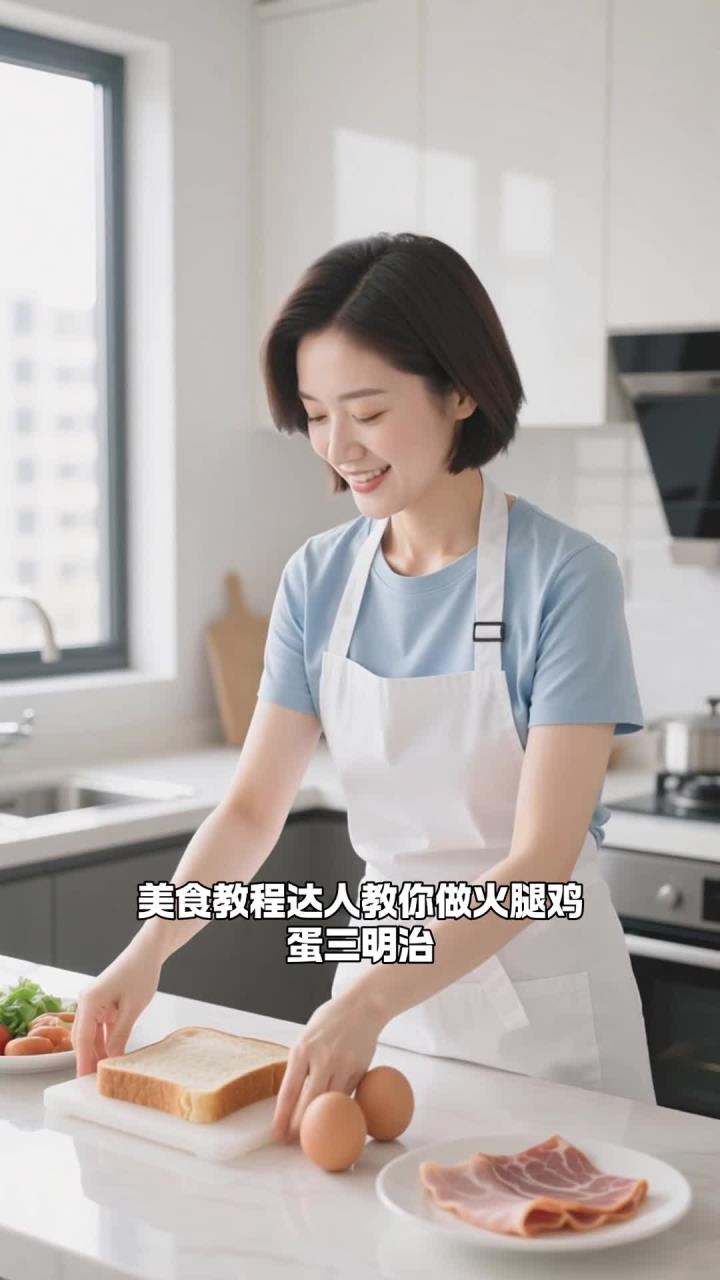 火腿鸡蛋三明治做法好方法,早餐赶时间,双料补能量