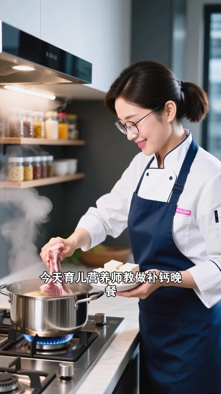 小学生补钙晚餐,豆腐炖排骨 + 清炒小白菜,钙吸收翻倍