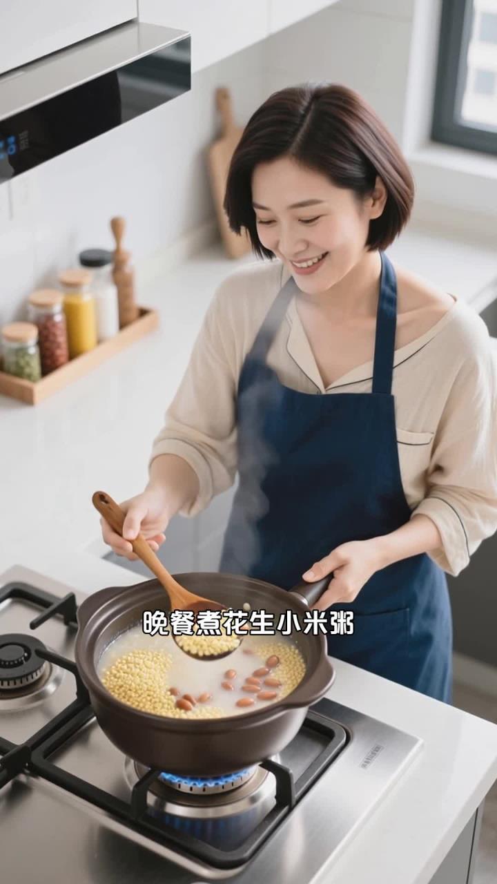 花生小米粥小妙招,熬夜乏力,晚餐可煮的补能粥
