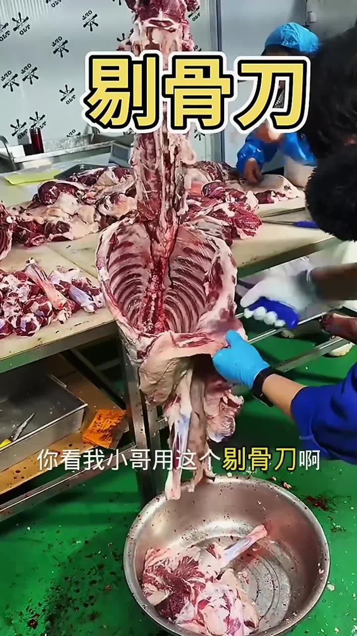 小哥用剔骨刀分割羊肉太专业了