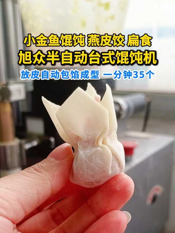 小金鱼馄饨 燕皮饺 扁食旭众半自动台式馄饨机放皮自动包馅成型