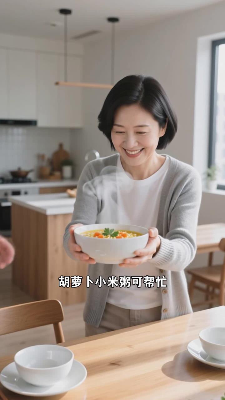胡萝卜小米粥小技巧,儿童缺维 A,辅食能煮的护眼粥