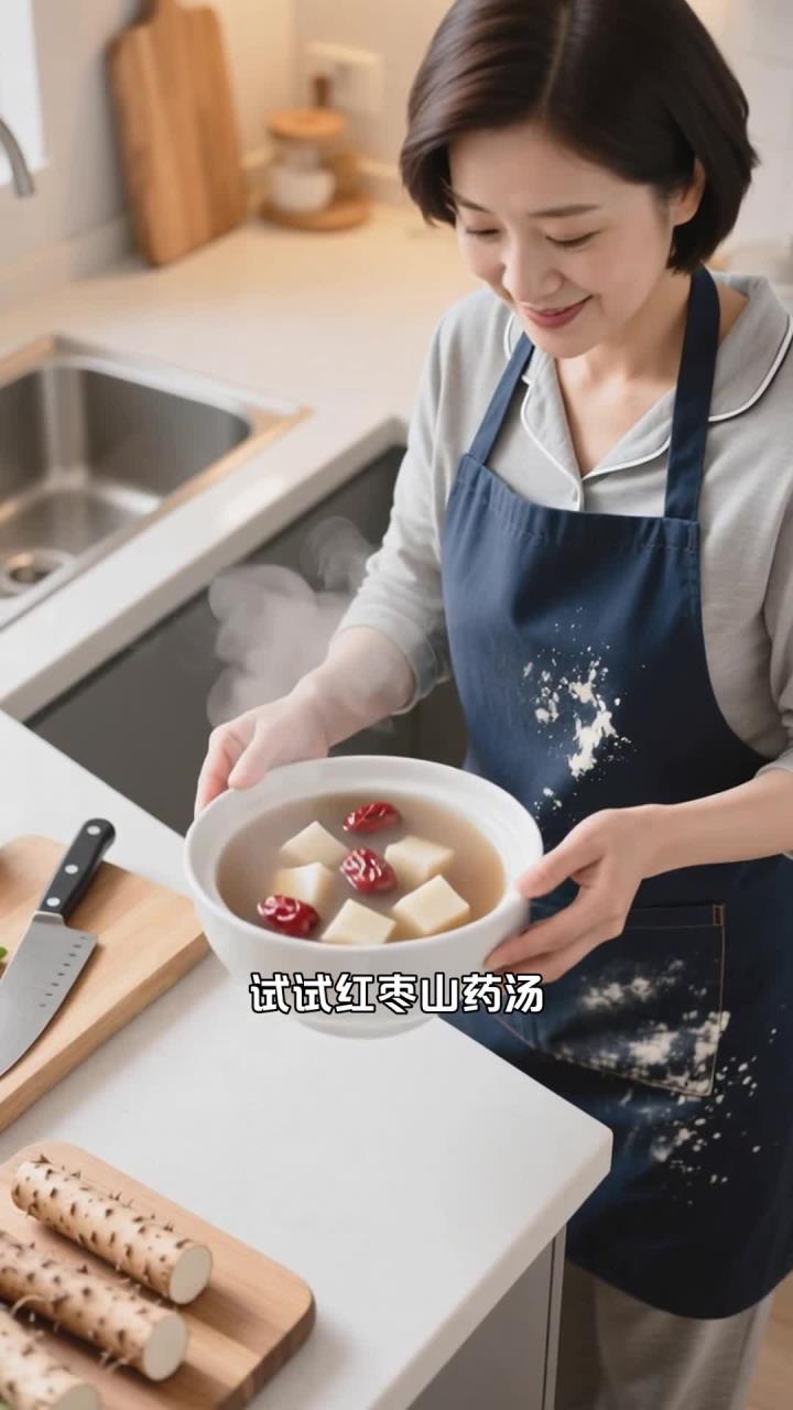 宝宝健脾汤品,红枣山药汤 + 小米粥,养胃促消化