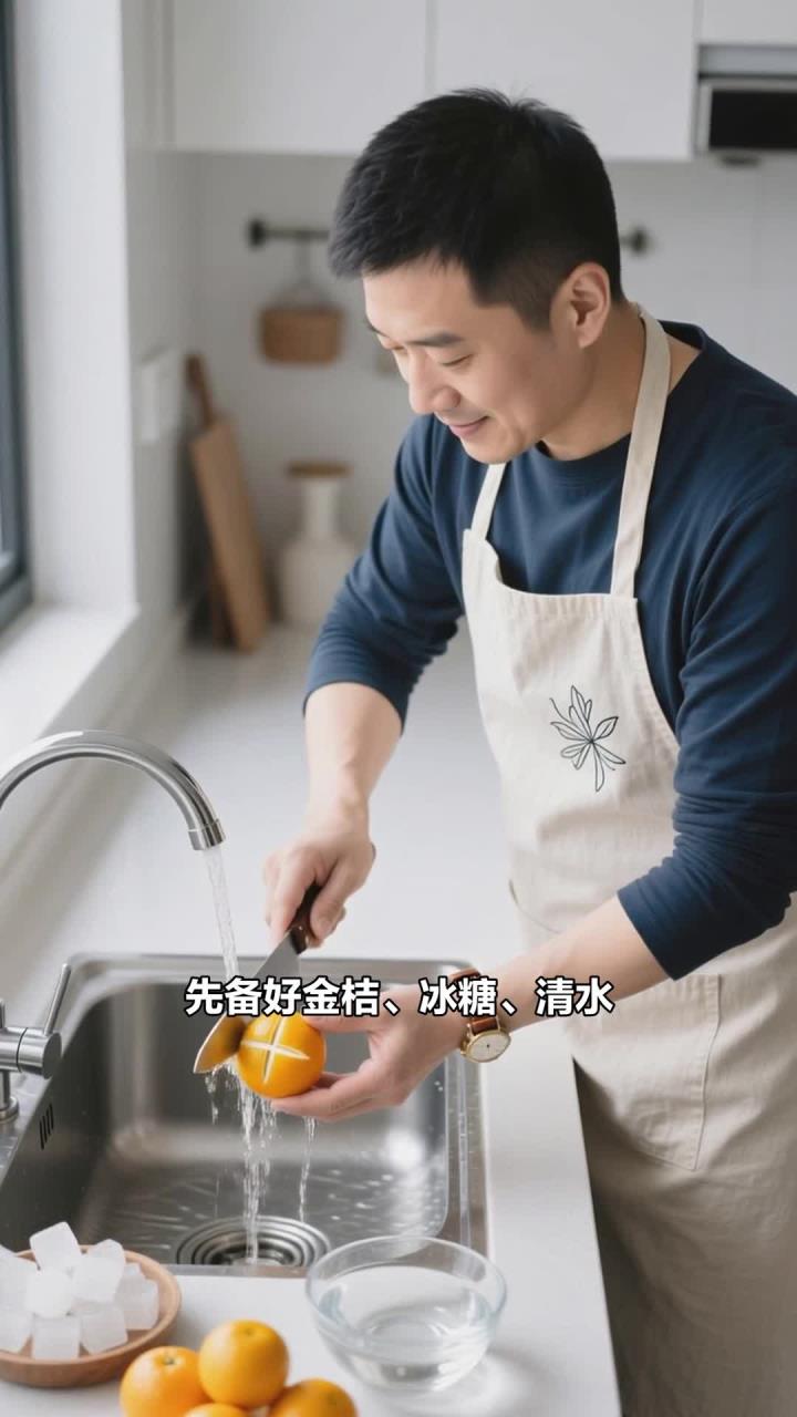 冰糖金桔饮小方法,喉咙干痒,居家可煮的润喉糖水
