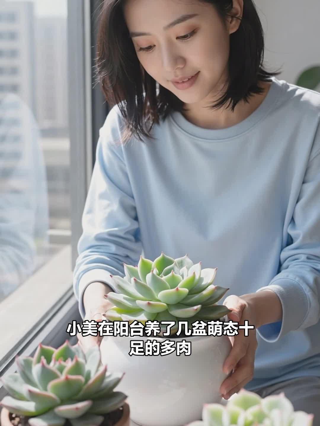 阳台养盆多肉植物 流感季防护 可爱好心情