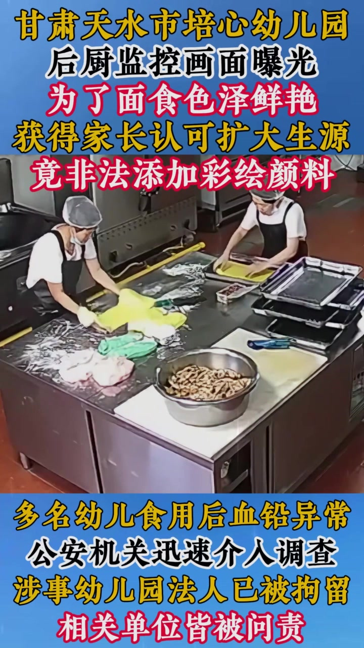 回顾甘肃黑心幼儿园,在面食中添加彩绘颜料,致多名幼儿血铅异常