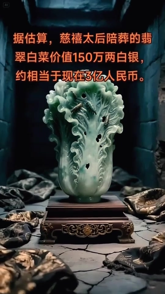 据估算,慈禧太后陪葬的翡翠白菜价值,约相当于现在3亿人民币