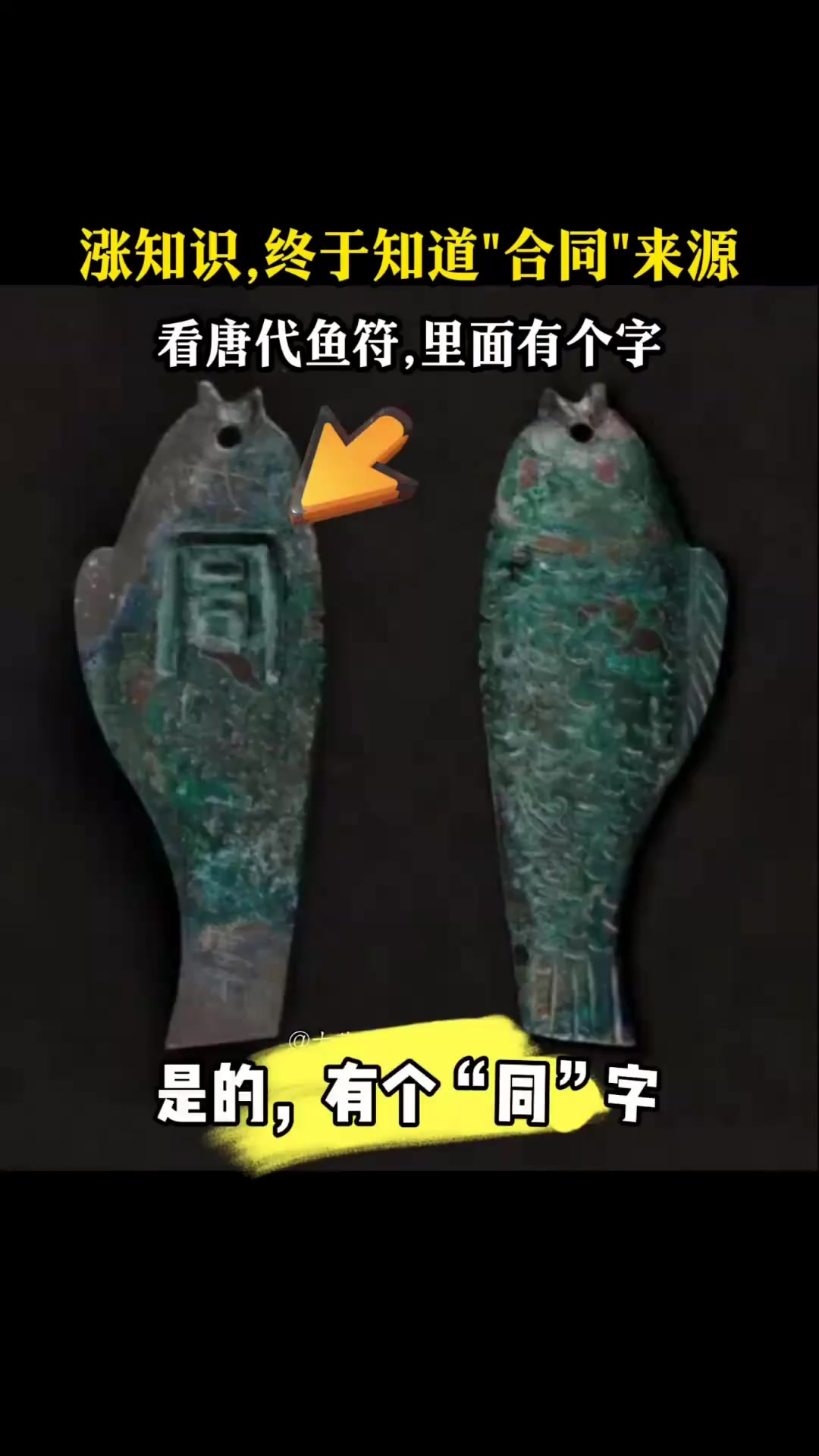 涨知识!终于知道“合同”来源!看唐代鱼符,里面有个字!