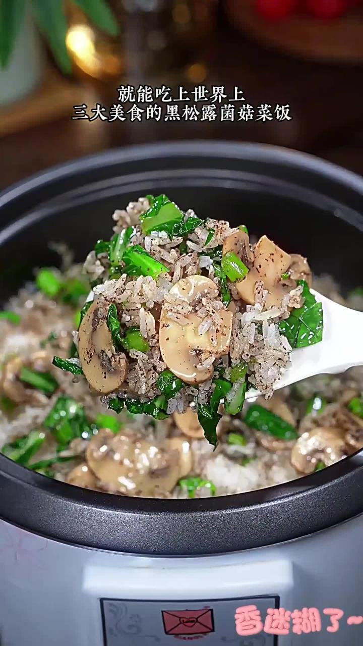 大人小孩都爱吃的黑松露菌菇菜饭,真的是越简单越美味,比西餐厅的还要好吃