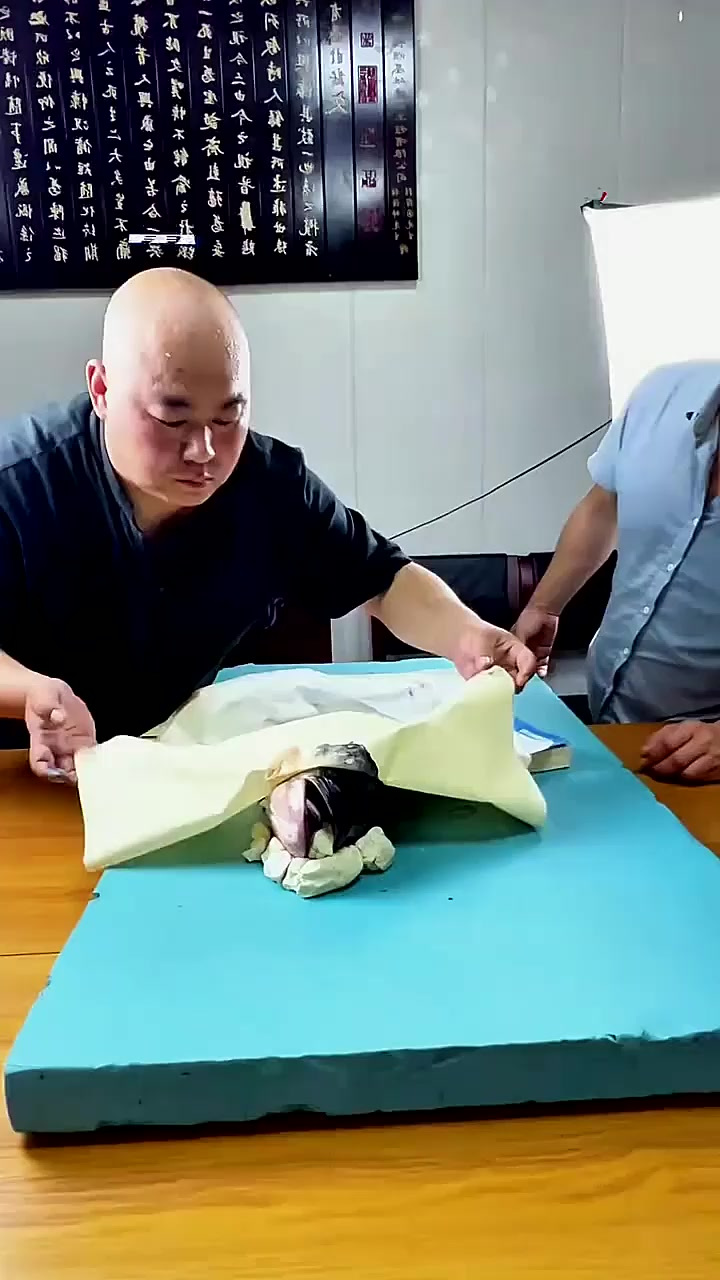 网上看到一个兄弟用草鱼作画