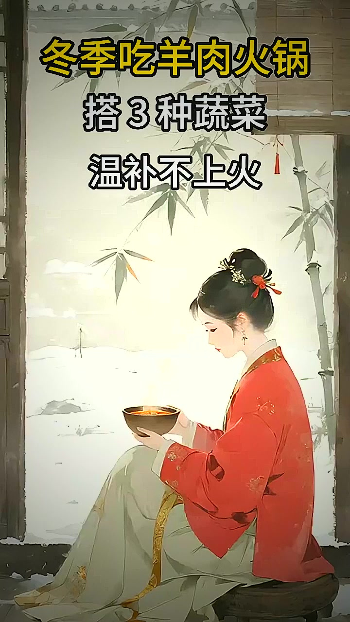 冬季吃羊肉火锅:搭3种蔬菜,温补不上火