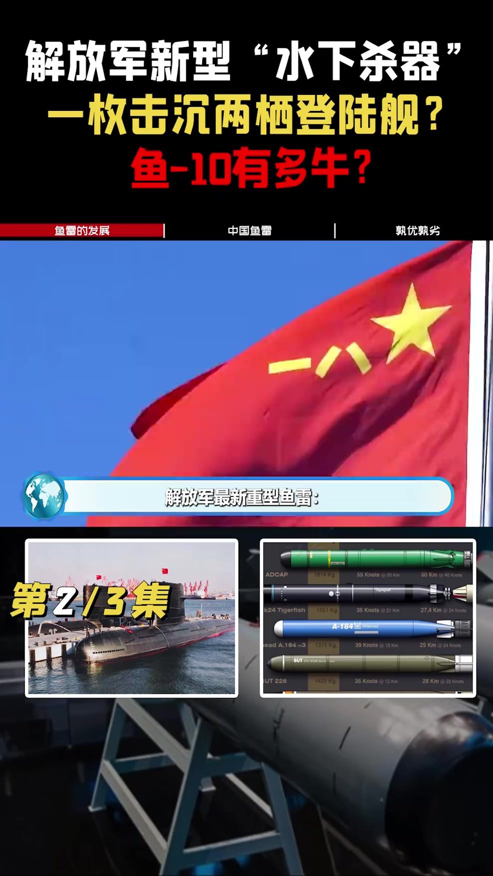 解放军最新重型鱼雷：鱼-10多强？仅一枚，击沉一艘两栖登陆舰