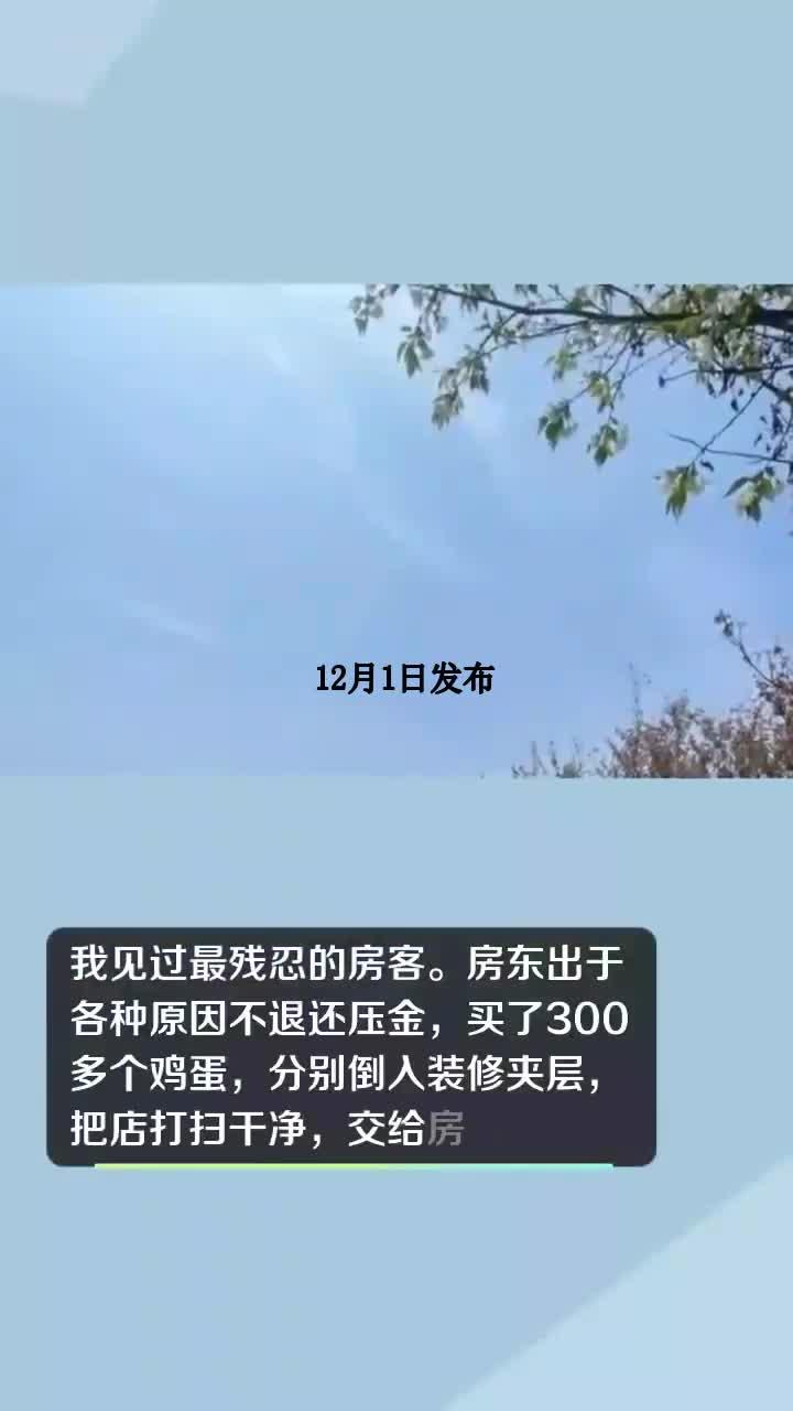 房东不退押金引房客报复，300鸡蛋致装修恶臭五年