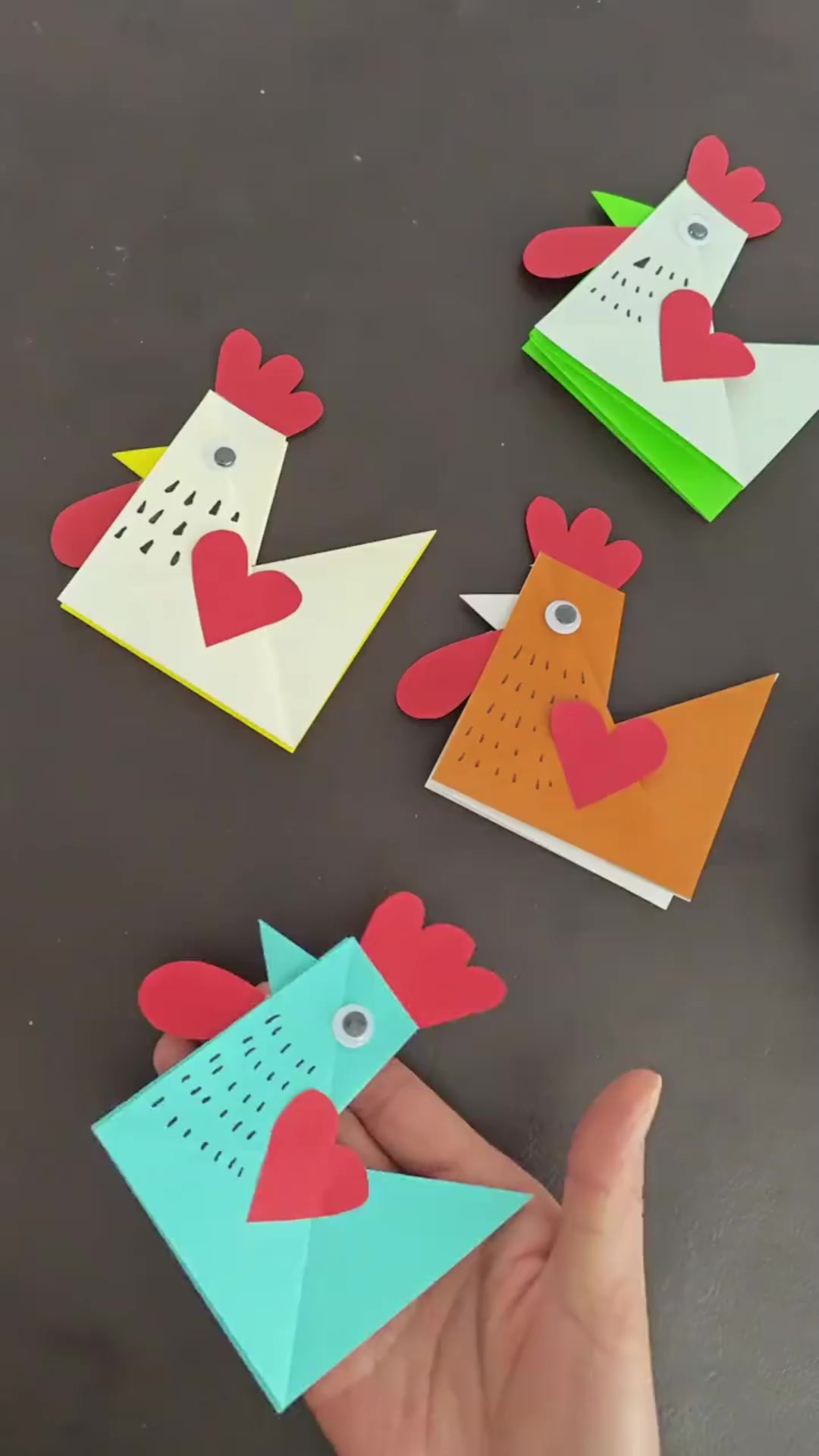 创作灵感 简单可爱的小公鸡手工折纸 创意手工折纸儿童简单手工