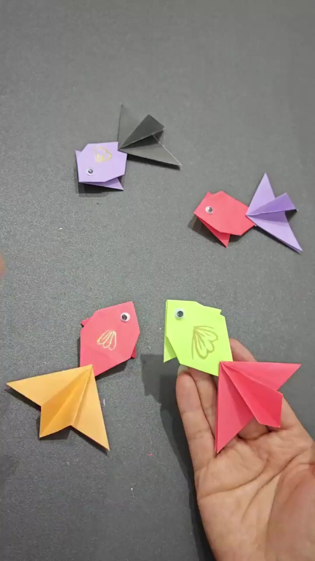 创作灵感 超级简单的小金鱼手工折纸 创意手工折纸有趣的折纸手