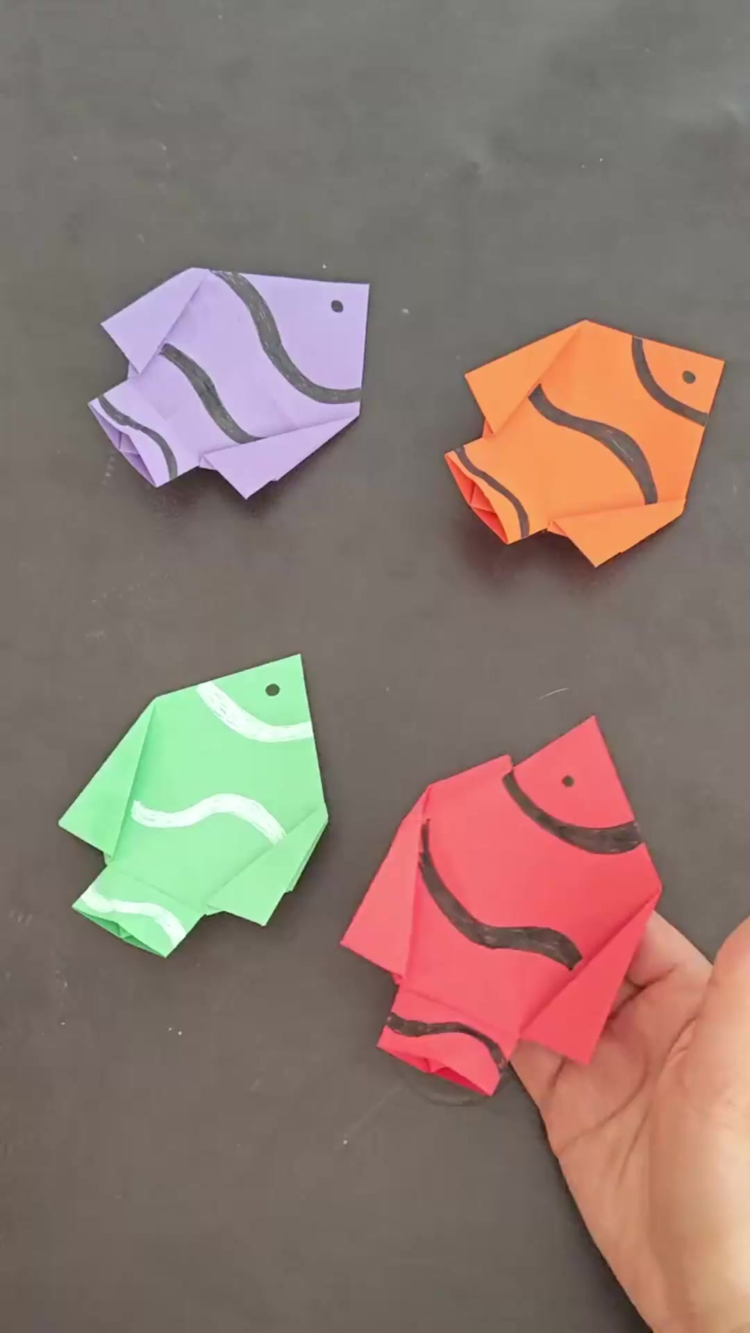 创作灵感 可爱简单的小丑鱼折纸 创意手工折纸 手工折纸 亲子