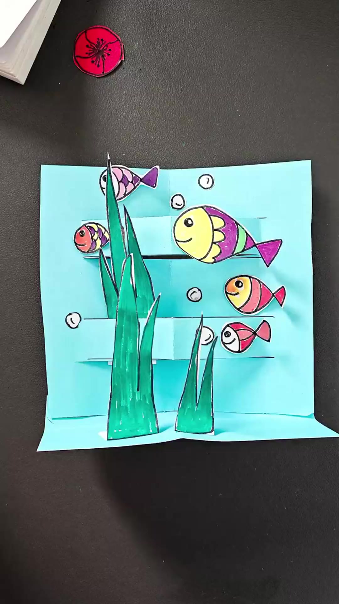少儿创意立体鱼画。简单易学创意画。手工画