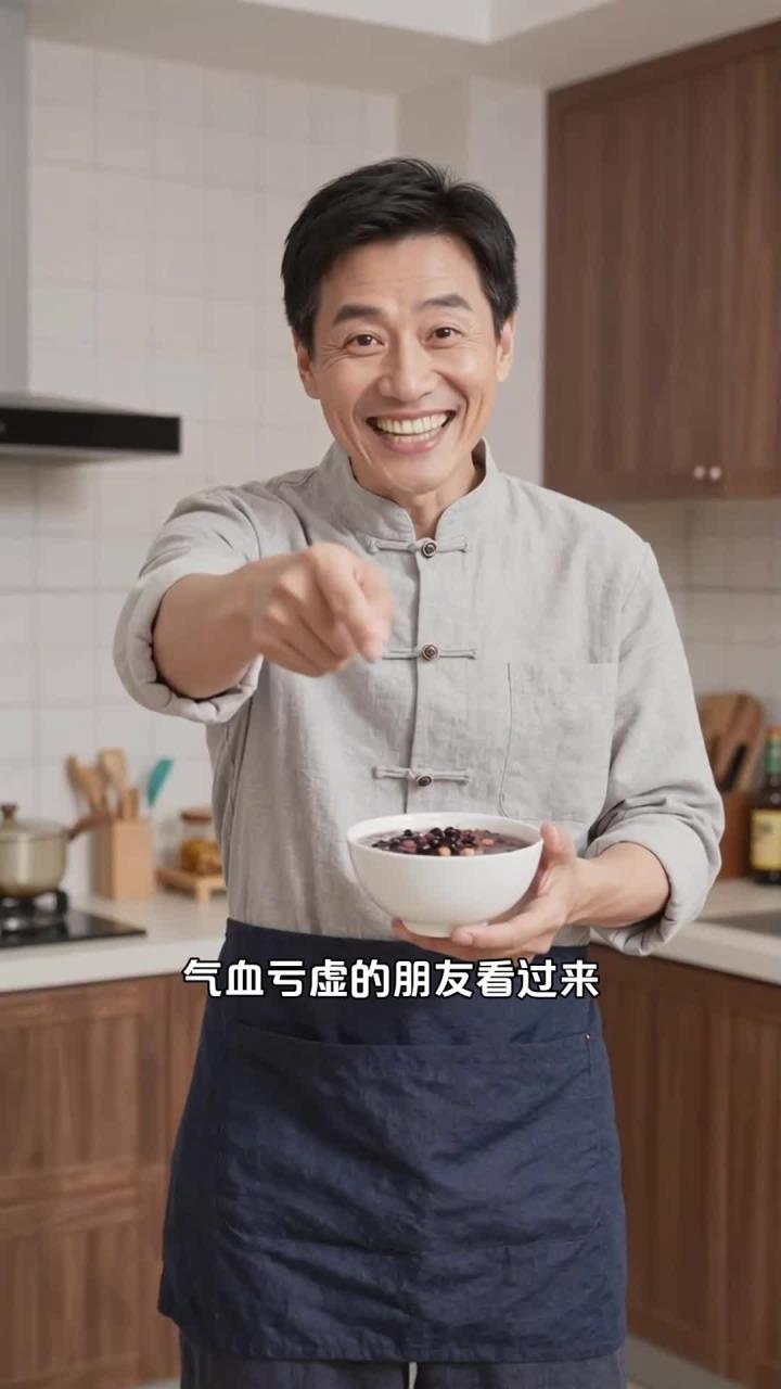 用 “黑米 + 红豆 + 花生” 煮粥，补气养血，适合气血亏虚者