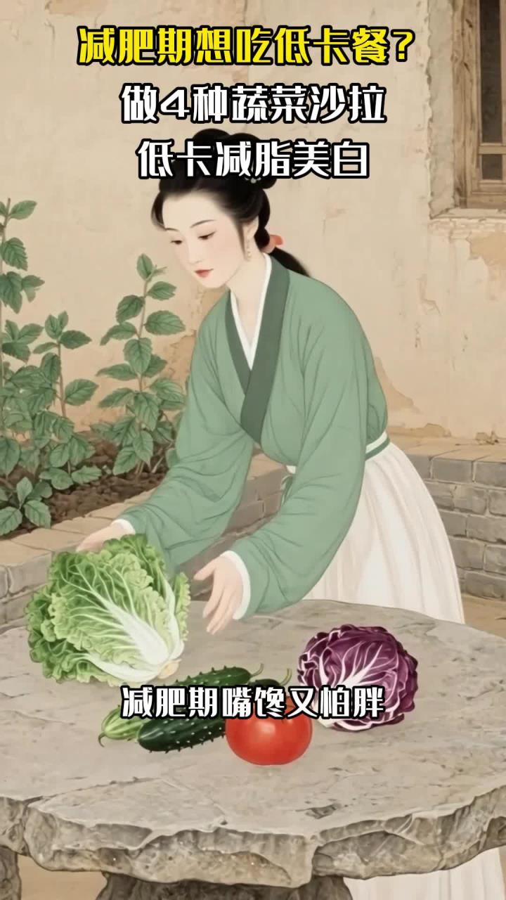 减肥期想吃低卡餐?做4种蔬菜沙拉,低卡减脂美白