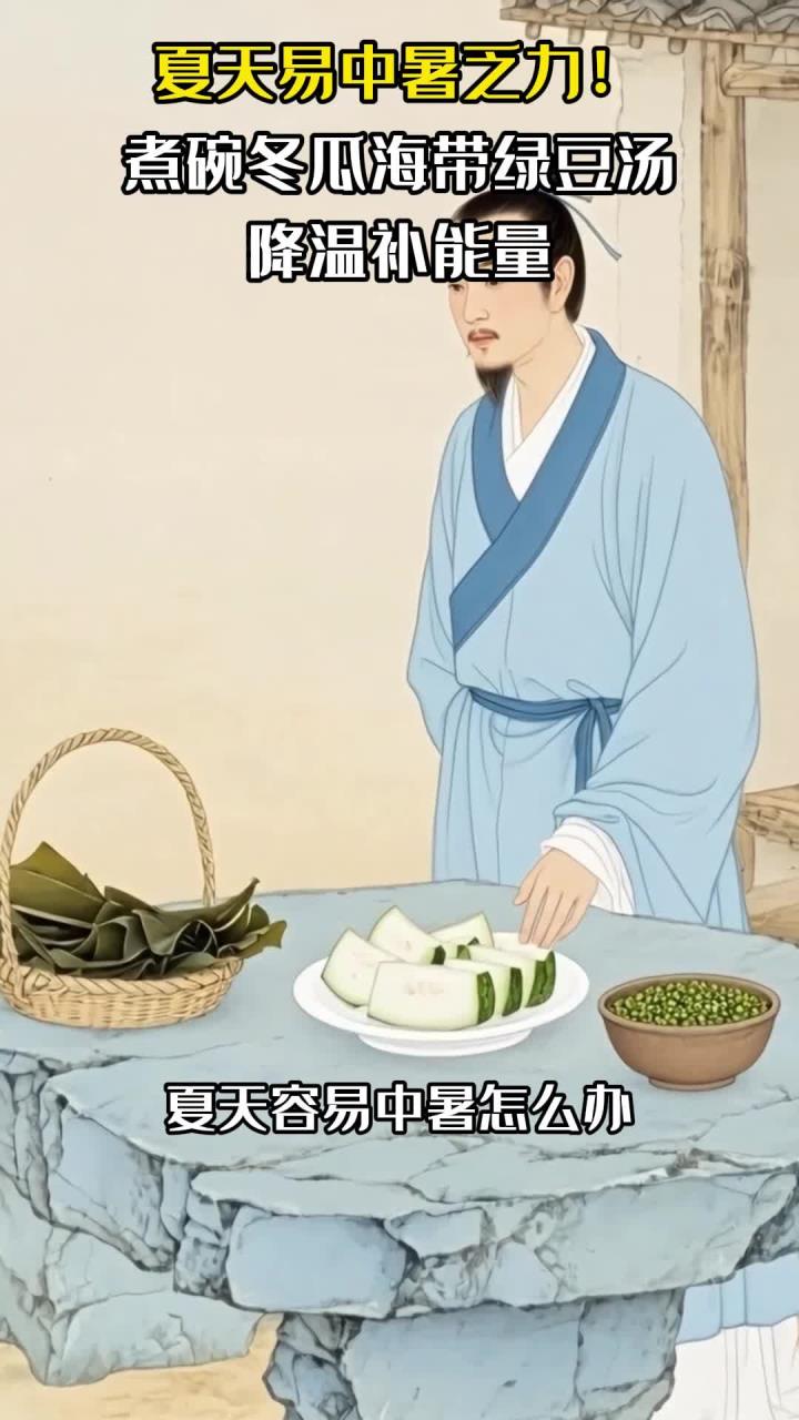 夏天易中暑乏力!煮碗冬瓜海带绿豆汤,降温补能量