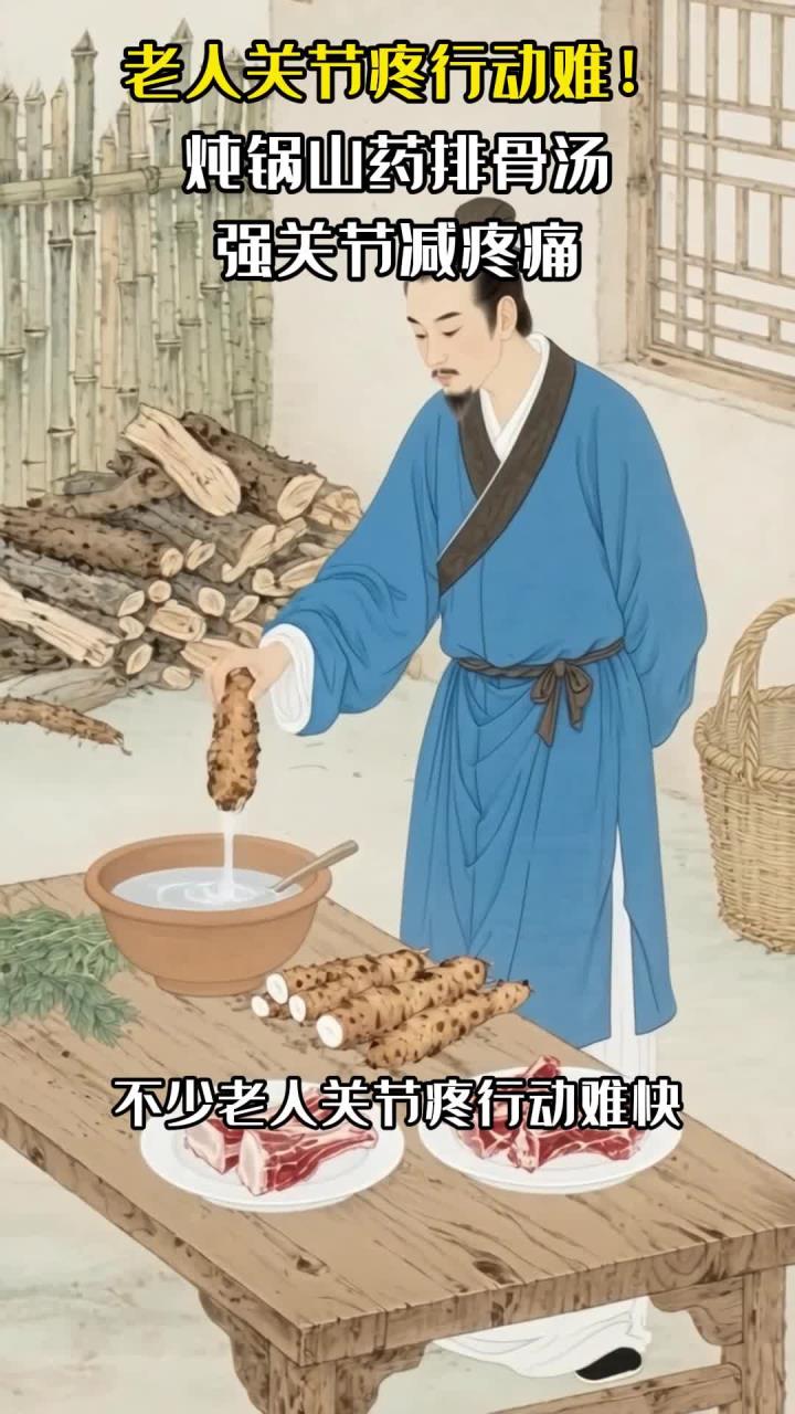 老人关节疼行动难!炖锅山药排骨汤,强关节减疼痛