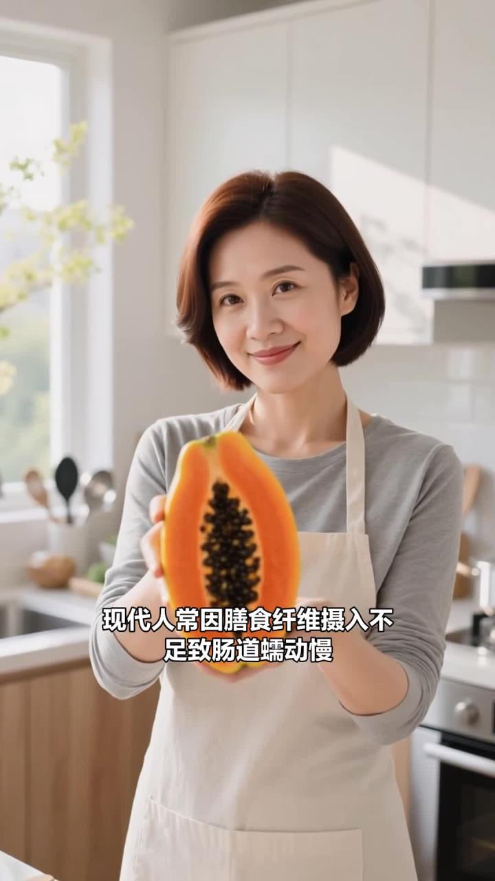 晨起空腹蒸木瓜，润肠又香甜