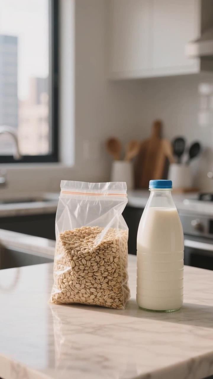 燕麦麸皮泡牛奶,健康低卡新选择