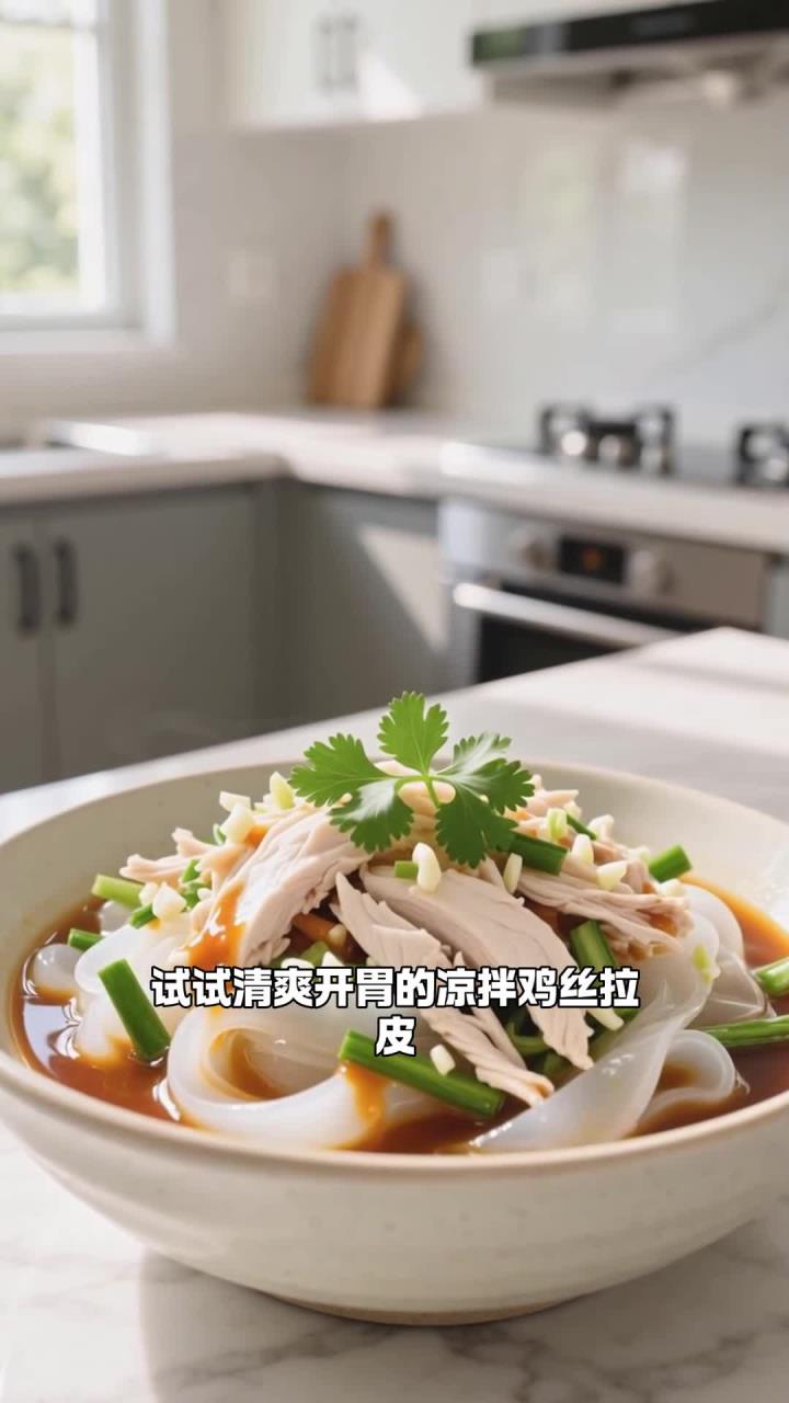 凉拌鸡丝拉皮,清爽开胃