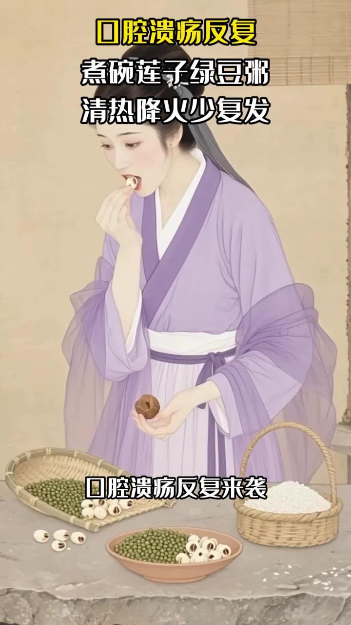 口腔溃疡反复:煮碗莲子绿豆粥,清热降火少复发