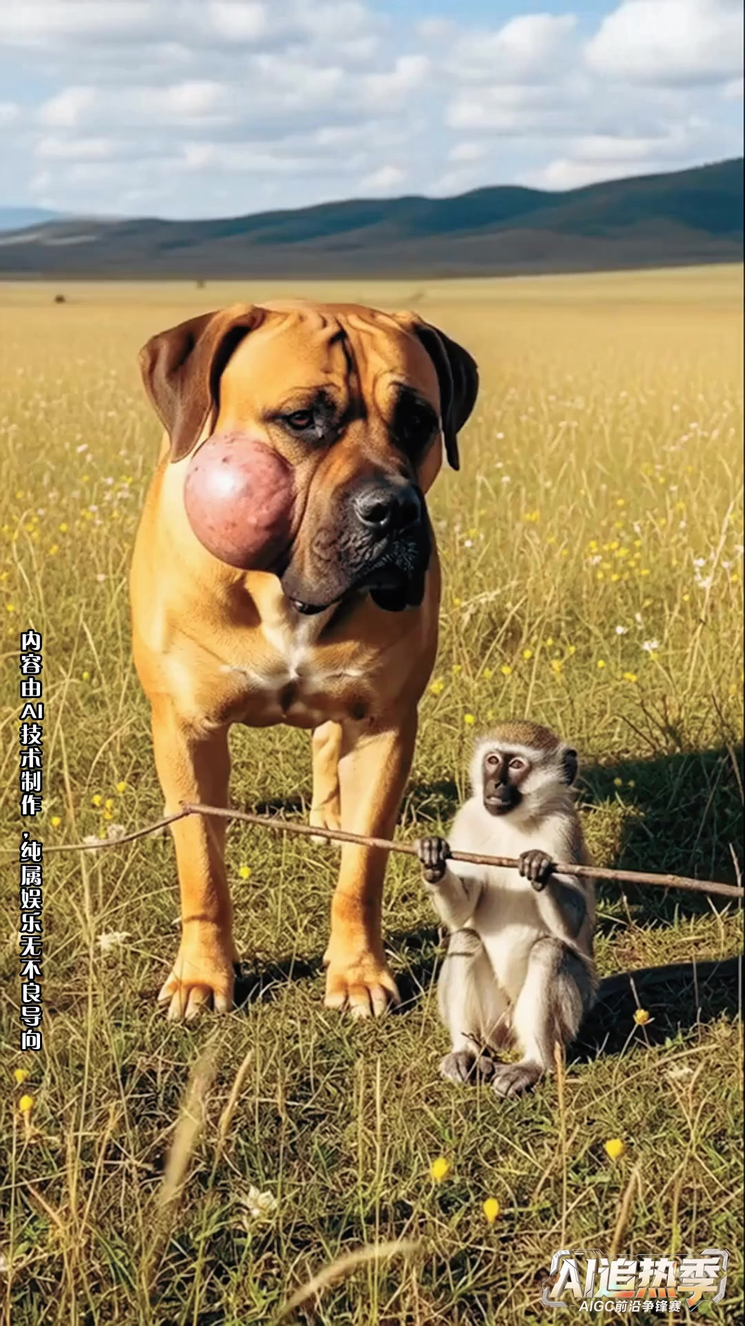 大狗脸上长肉瘤，猴子戳流黄水？真相让人意想不到！