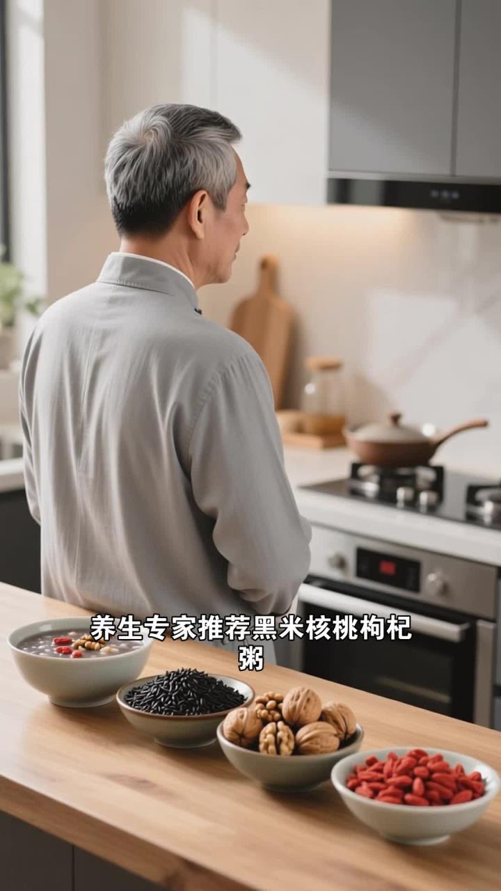 黑米养生不复杂,搭配核桃加枸杞煮粥,滋阴补肾还明目