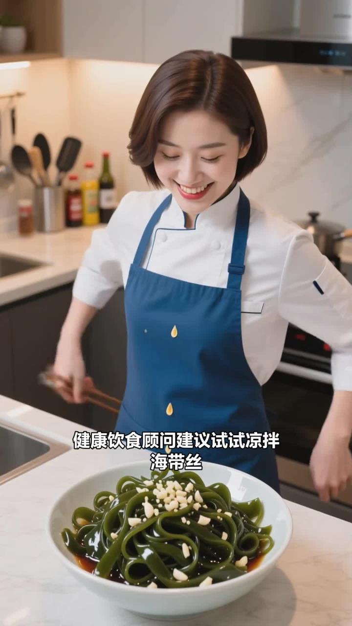 凉拌海带丝加入食护菜单,清爽开胃,流感期补碘促代谢