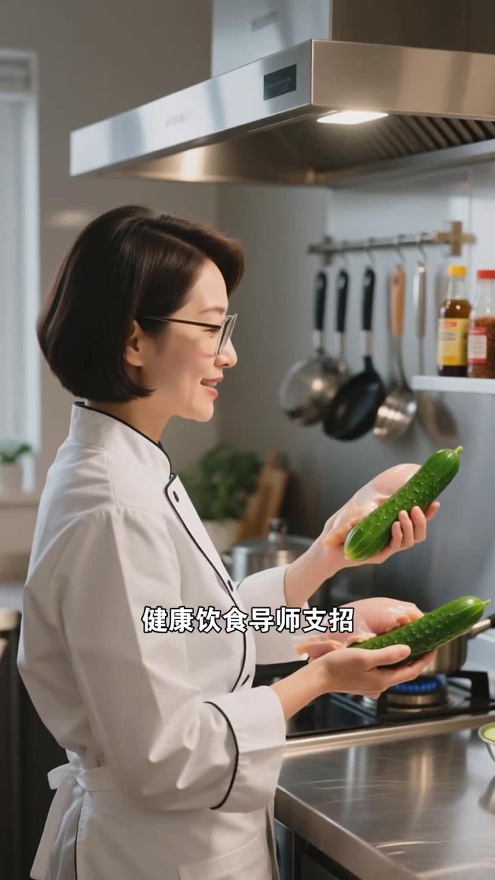 凉拌黄瓜鸡丝加入食护菜单,清爽适口,流感期补蛋白不油腻