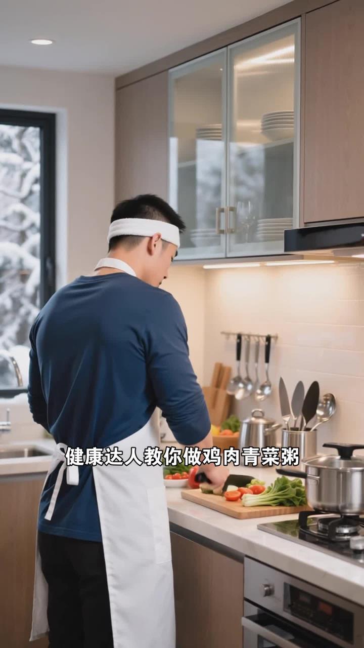 流感来袭不用慌,煮碗鸡肉青菜粥,鲜香可口补体力