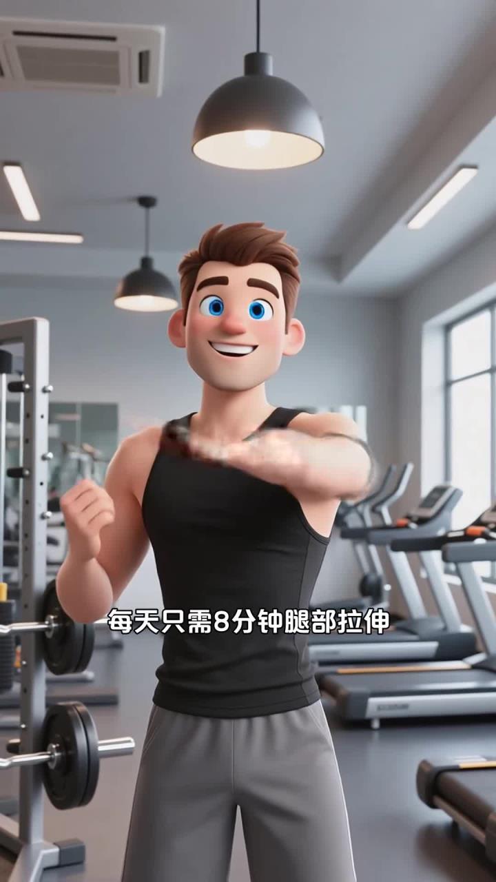 每天做8分钟腿部拉伸，放松肌肉线条，预防抽筋