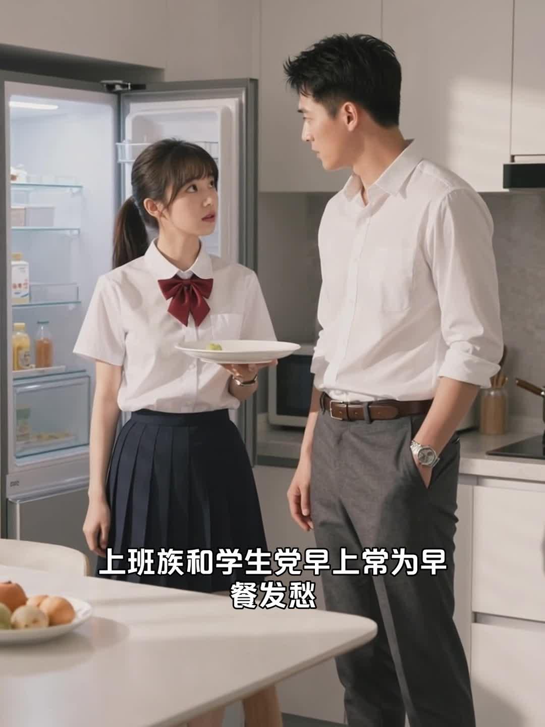 早餐喝牛奶 搭配面包 营养又便捷