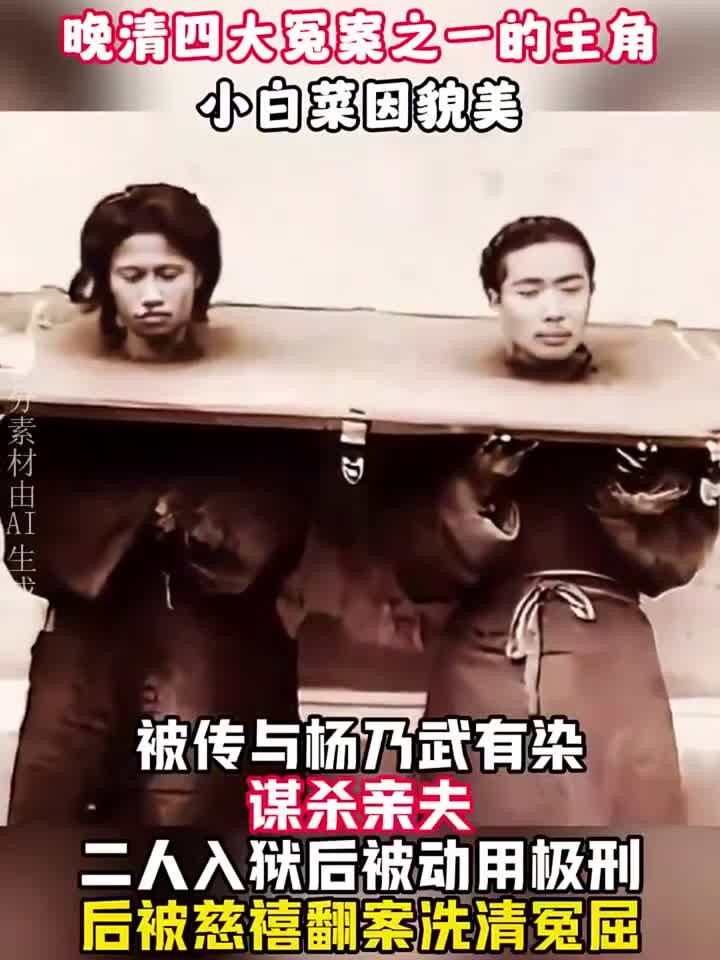 晚晴四大奇案主角小白菜,因貌美被造谣出轨,屈打成招后慈禧翻案