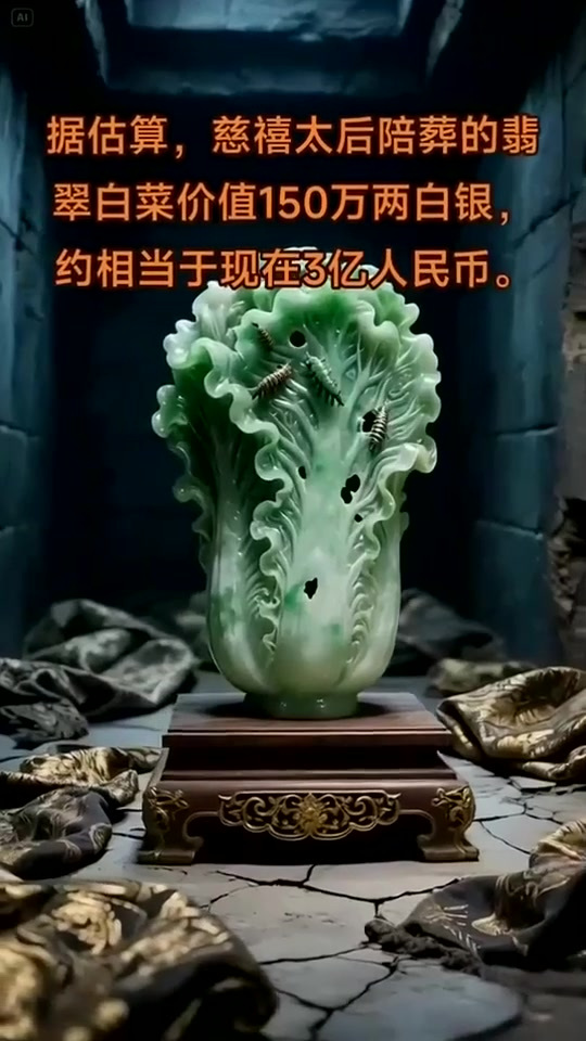 据估算,慈禧太后陪葬的翡翠白菜价值,约相当于现在3亿人民币