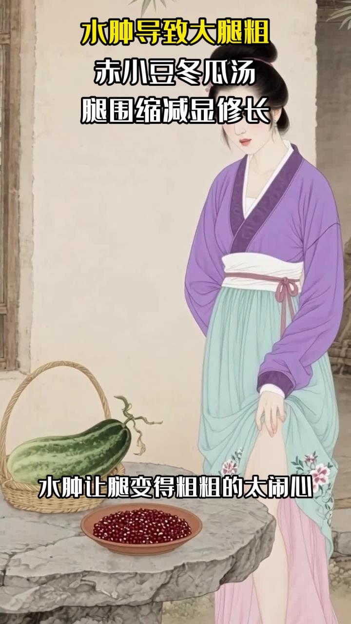 水肿导致大腿粗:赤小豆冬瓜汤,腿围缩减显修长