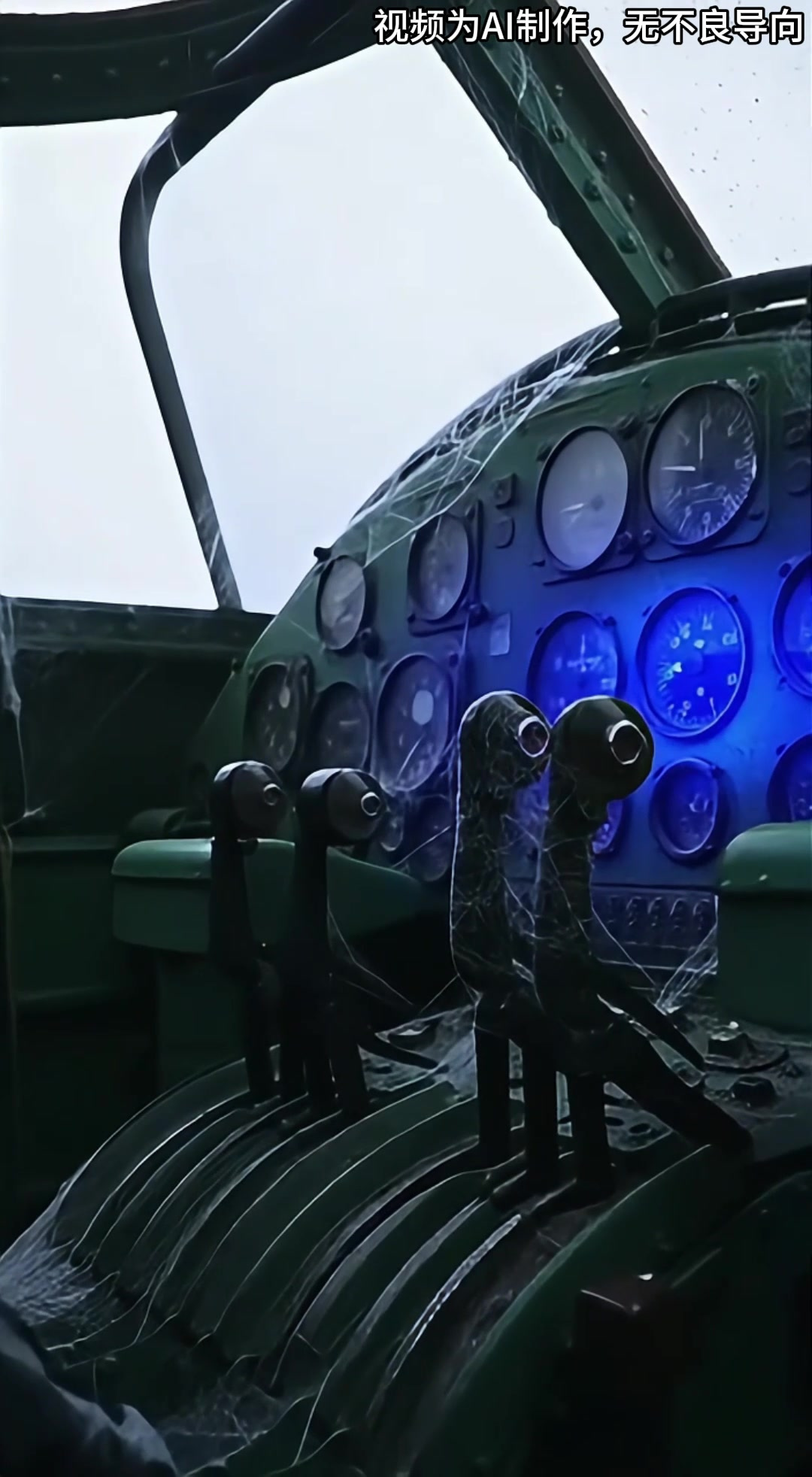 二战时期废弃机场里,突然启动的 B-17 轰炸机