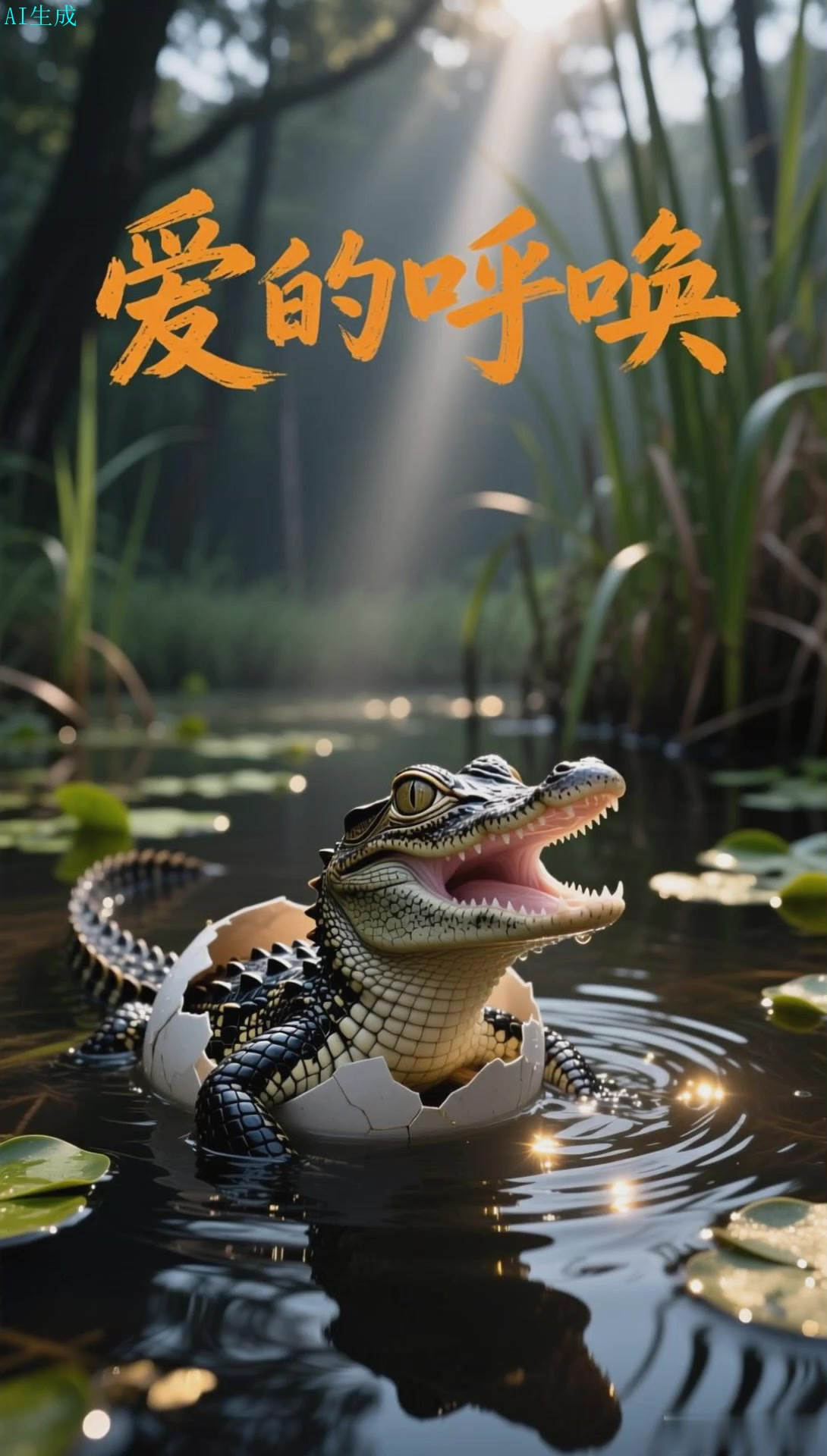 鳄鱼宝宝用特殊叫声呼唤母亲