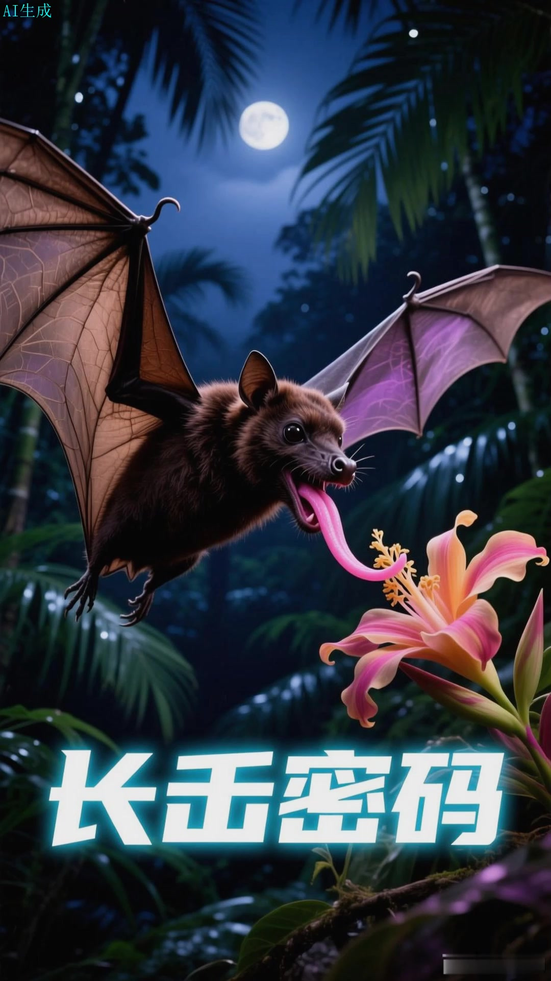 管鼻果蝠的长舌适合取食特定花卉