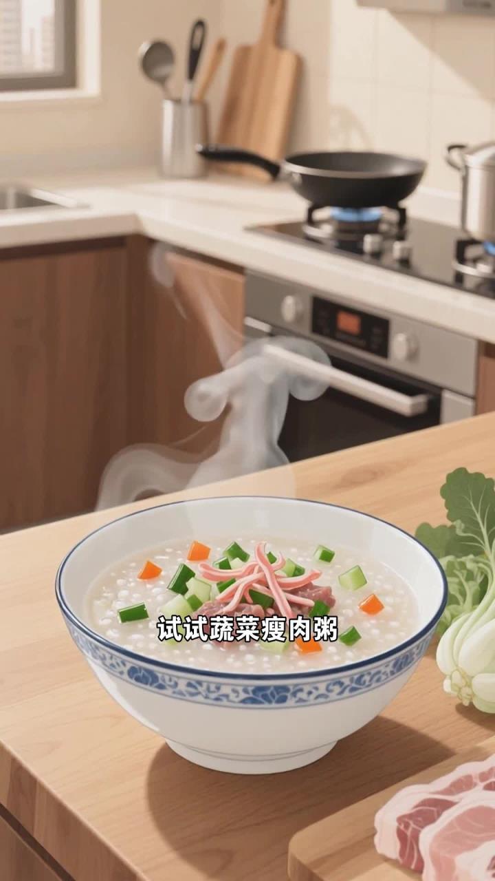 蔬菜瘦肉粥,长辈养生好帮手!