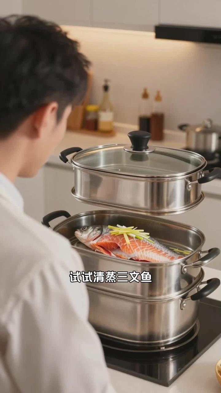 午餐吃份清蒸三文鱼，补充 Omega-3，保护心血管！