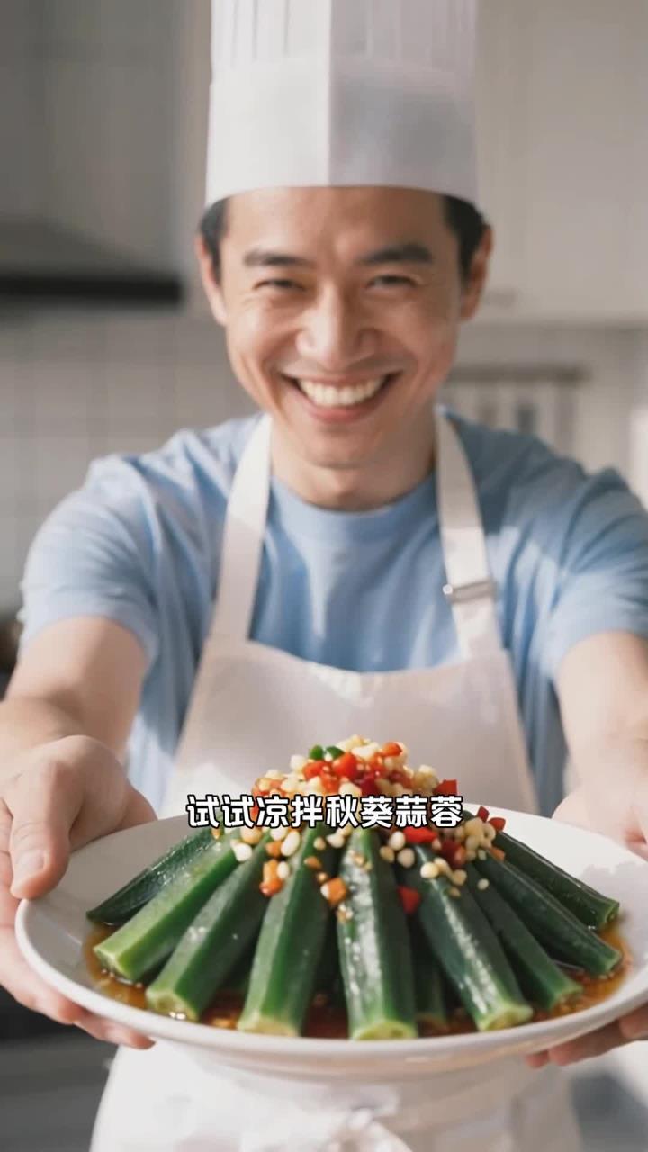吃凉拌秋葵蒜蓉 + 清热润燥 + 夏季清爽