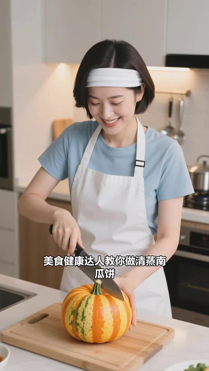 南瓜饼清蒸,低卡健康,解馋不发胖～