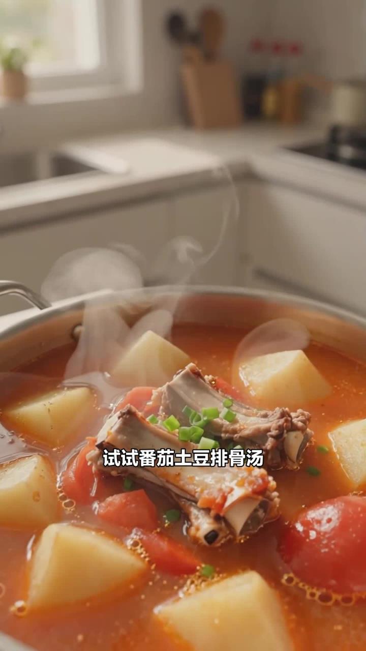 用番茄土豆排骨汤,补充维生素和蛋白,营养均衡超好喝!